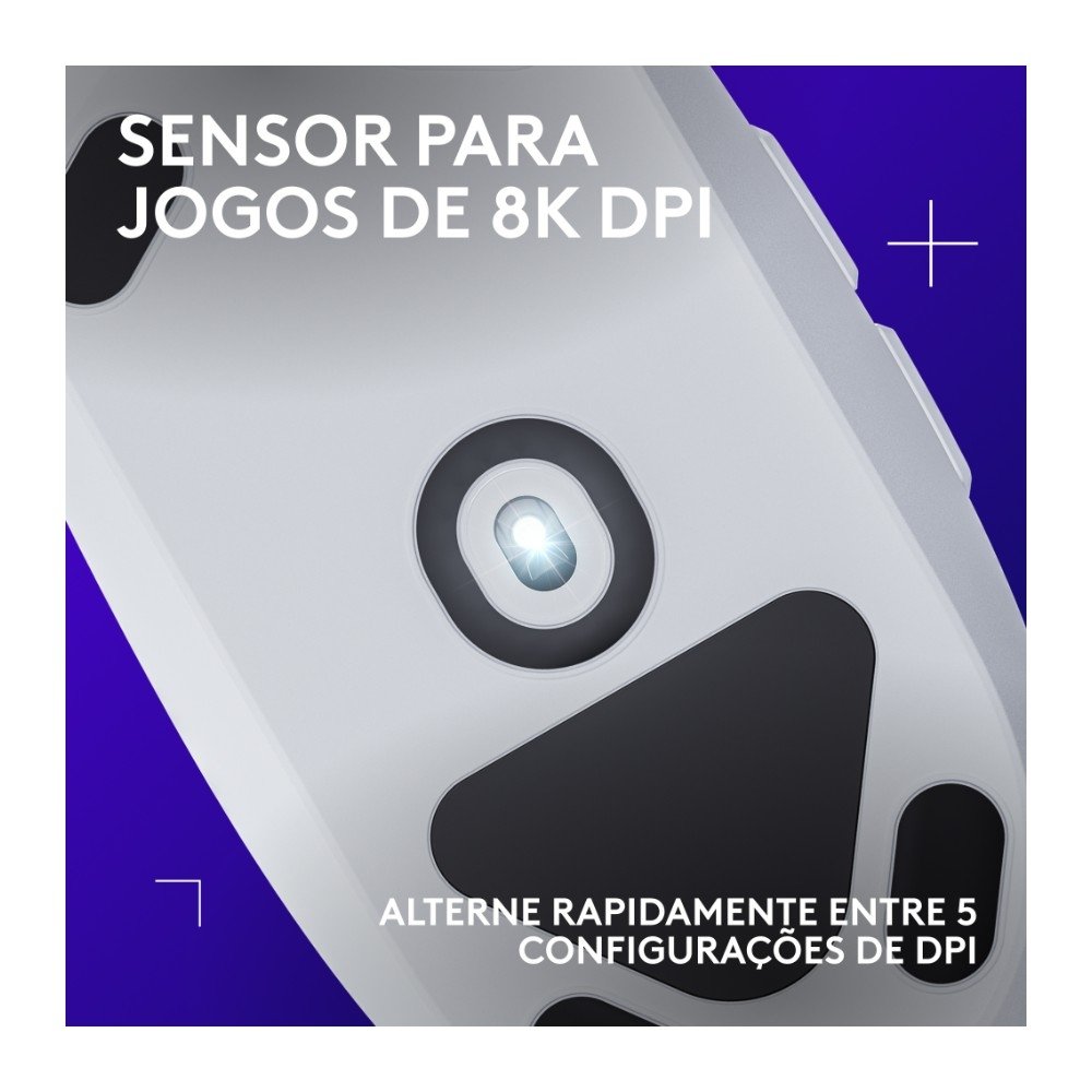 Mouse Gamer ( Balão.info) G203 LIGHTSYNC RGB, Efeito de Ondas de Cores, 6 Botões Programáveis e Até 8.000 DPI, Branco - 910-( Balão.info - foto 2