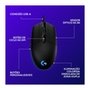 Mouse Gamer Logitech G203 LIGHTSYNC RGB, Efeito de Ondas de Cores, 6 Botões Programáveis e Até 8.000 DPI, Preto - 910-005793