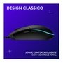 Mouse Gamer Logitech G203 LIGHTSYNC RGB, Efeito de Ondas de Cores, 6 Botões Programáveis e Até 8.000 DPI, Preto - 910-005793