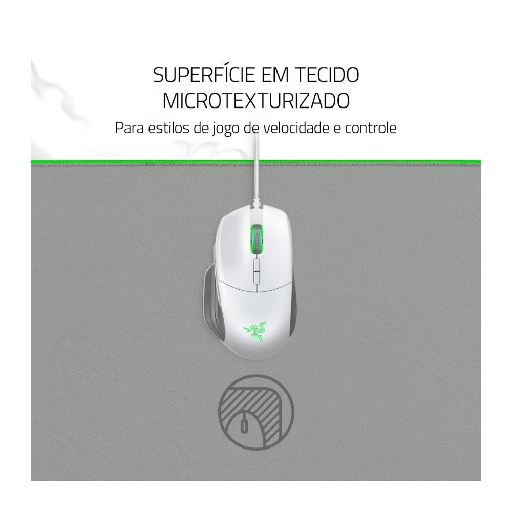 Imagem 3 de 5 do produto Mousepad Gamer Razer Goliathus Chroma, RGB, Control/Speed, Extendido (920x294mm), Mercury Branco - RZ02-02500314