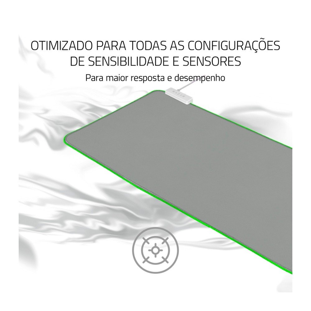 Imagem 4 de 5 do produto Mousepad Gamer Razer Goliathus Chroma, RGB, Control/Speed, Extendido (920x294mm), Mercury Branco - RZ02-02500314