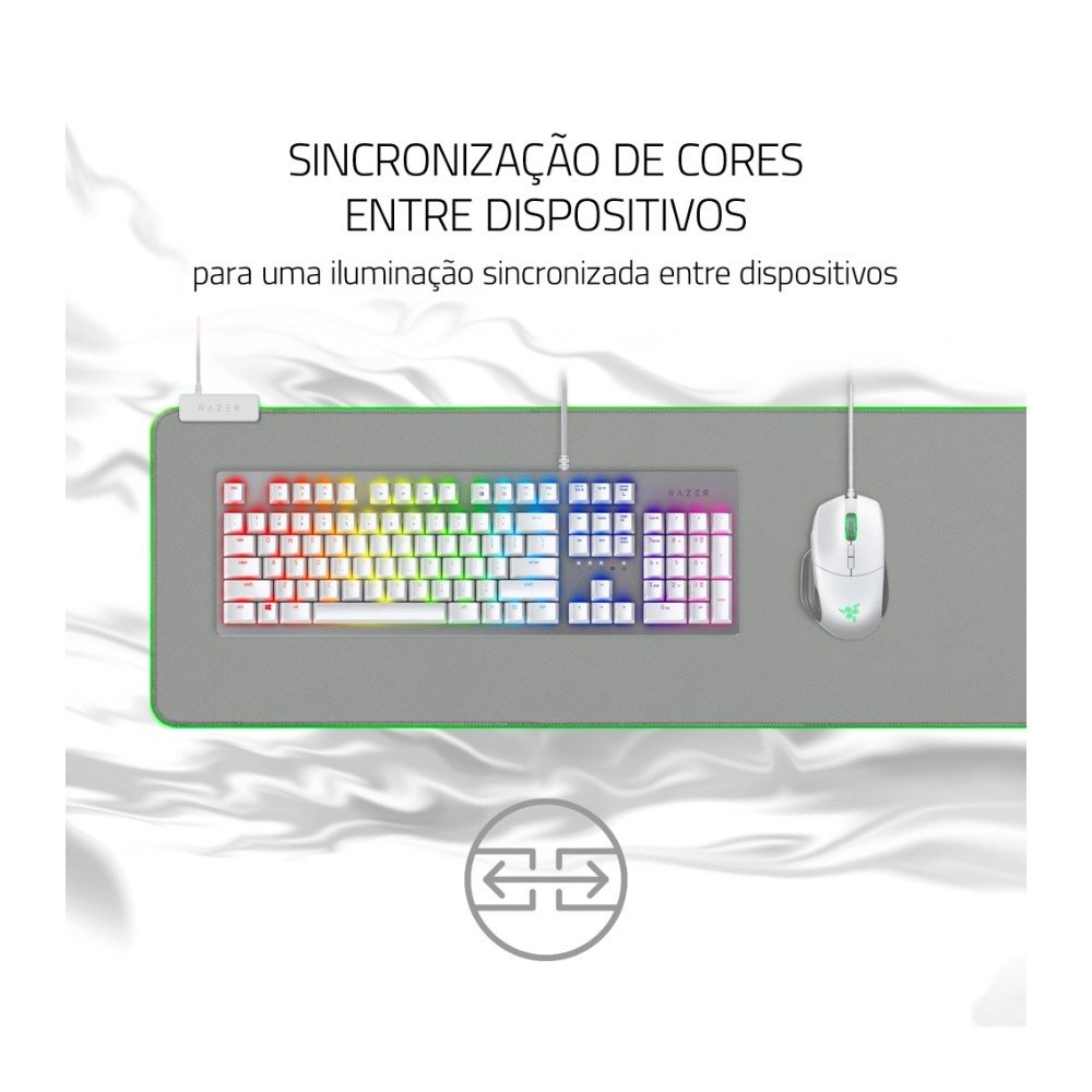 Imagem 5 de 5 do produto Mousepad Gamer Razer Goliathus Chroma, RGB, Control/Speed, Extendido (920x294mm), Mercury Branco - RZ02-02500314