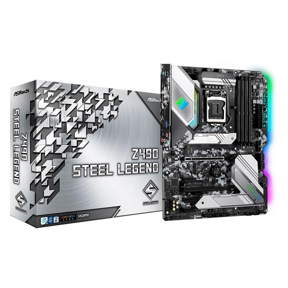 Placa Mãe ASRock Z490 Steel Legend, Intel LGA 1200, ATX, DDR4 - 90
