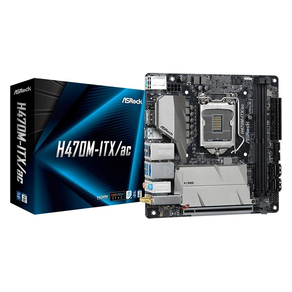 Placa Mãe ASRock H470M-ITX/ac, Intel LGA 1200, Mini-ITX, DDR4 | KaBuM!