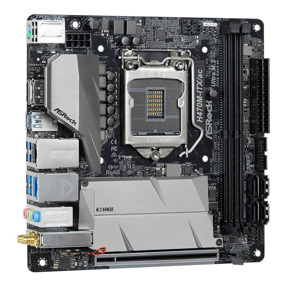 Placa Mãe ASRock H470M-ITX/ac, Intel LGA 1200, Mini-ITX, DDR4 | KaBuM!