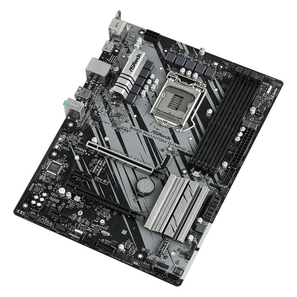 Placa-Mãe ASRock B460 Phantom Gaming 4, Intel LGA 1200, ATX, DDR4, Preto - 90-MXBCP0-A0UAYZ Placa-Mãe ASRock B460 Phantom Gaming 4, Intel LGA 1200, ATX, DDR4, Preto - 90-MXBCP0-A0UAYZ