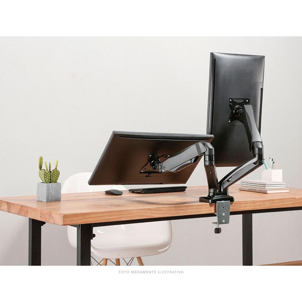 Imagem 3 de 3 do produto Suporte Articulado a Gás para 2 Monitores de 13" a 27" Vinik, Preto  - SM-341B