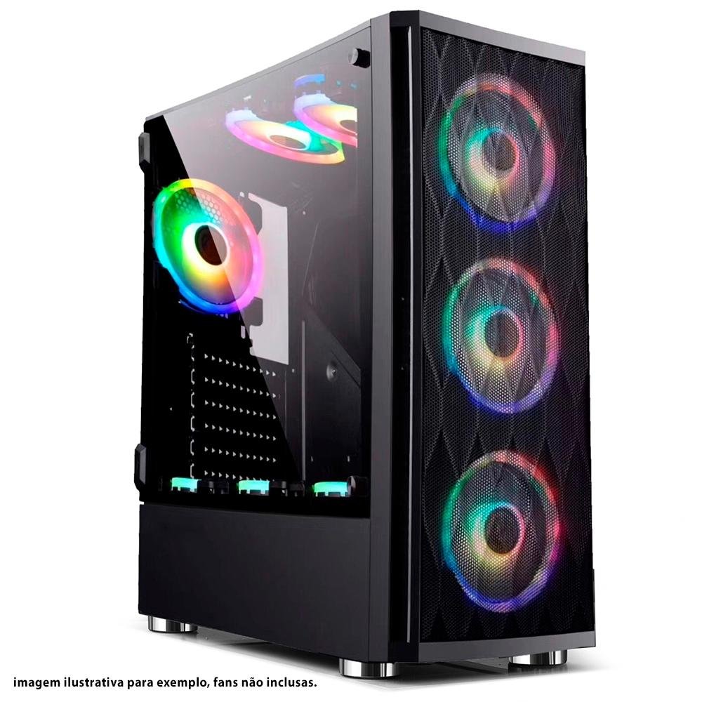 Imagem 2 de 10 do produto Gabinete Gamer Bluecase BG-025, Mid Tower, Lateral em Vidro - BG025GCASE