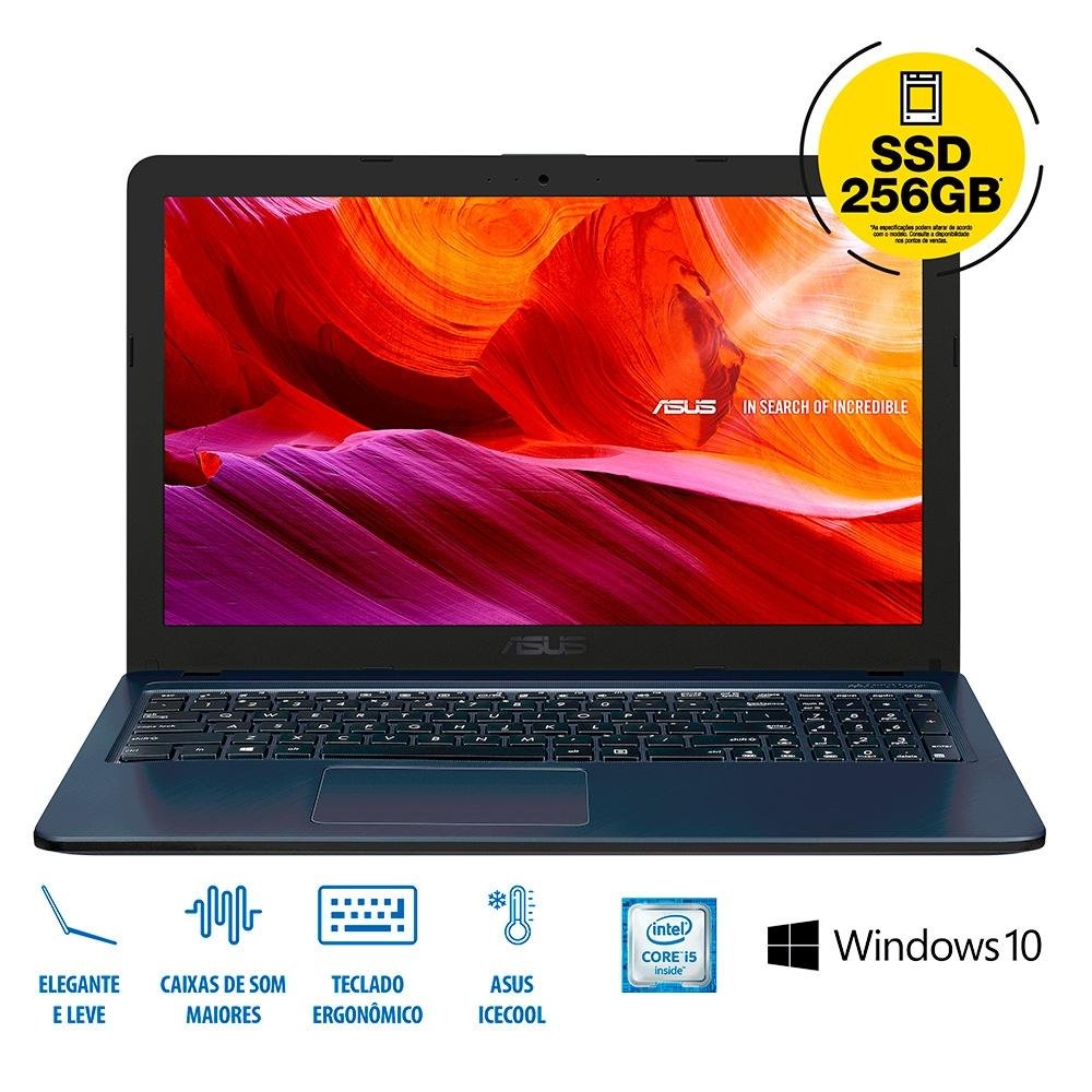 Notebook Asus Vivobook Intel Core i5-6200U, 8GB, SSD 256GB, Windows 10  Home, 15.6´, Cinza Escuro - X543UA-GQ3213T | KaBuM!