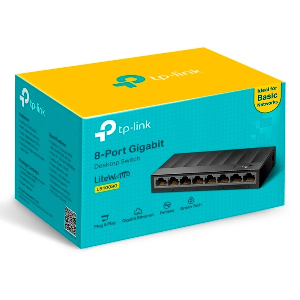 Switch Gigabit de Mesa TP-Link 8 Portas 10/100/1000Mbps - LS1008G Switch Gigabit de Mesa TP-Link 8 Portas 10/100/1000Mbps - LS1008G