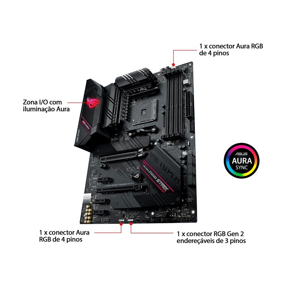 Placa Mãe Asus ROG Strix B550-F Gaming Wi-Fi, AMD AM4, ATX, DDR4