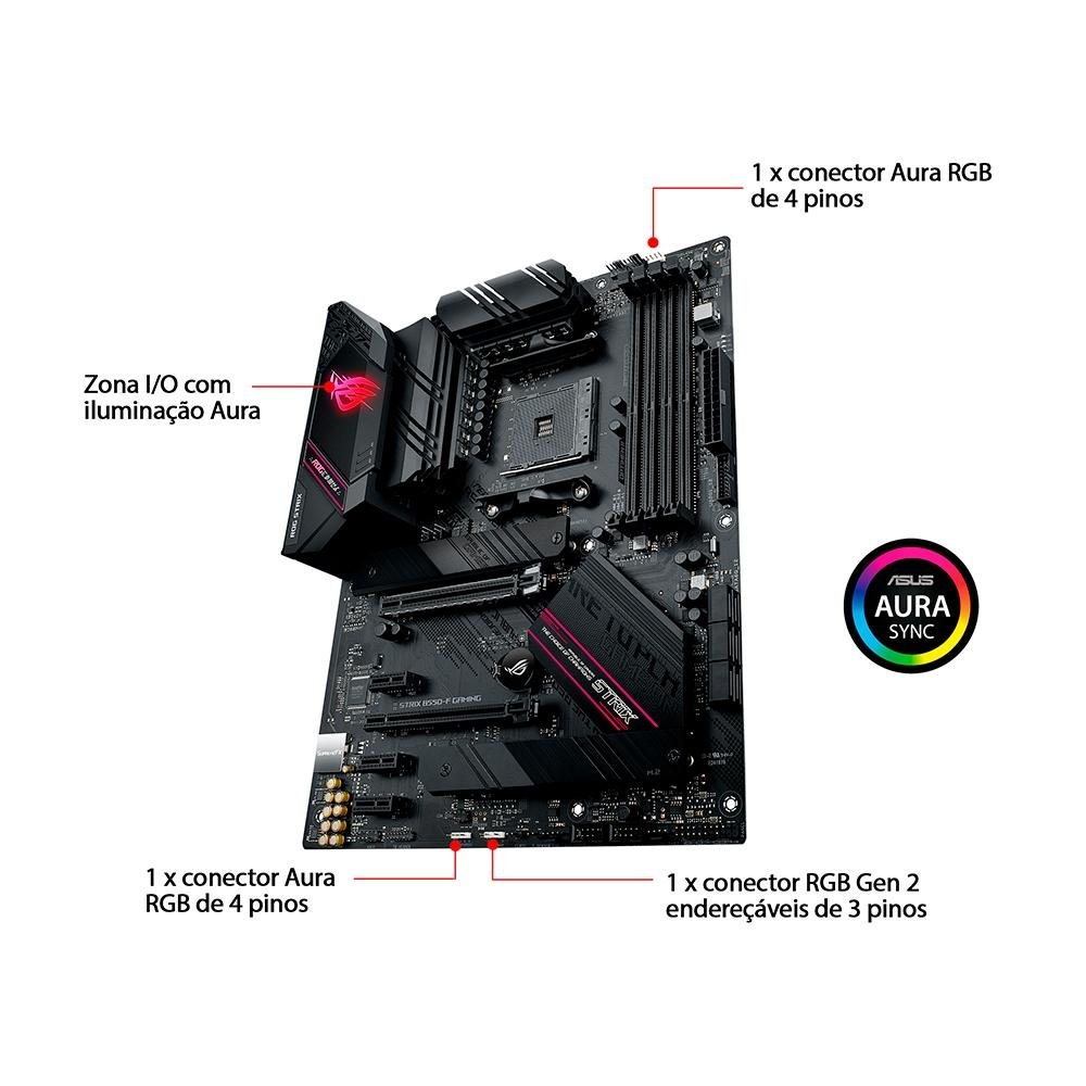 Placa-Mãe ASUS ROG Strix B550-F Gaming, AMD AM4, ATX, DDR4, Preto - 90MB14S0-M0EAY0 Placa-Mãe ASUS ROG Strix B550-F Gaming, AMD AM4, ATX, DDR4, Preto - 90MB14S0-M0EAY0