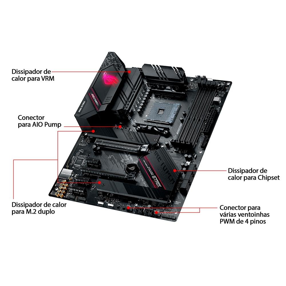 Placa-Mãe Asus ROG Strix B550-F Gaming | KaBuM!