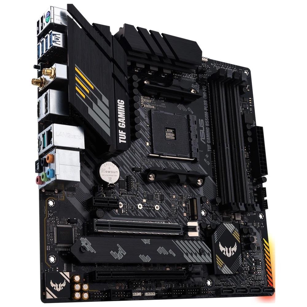 Imagem 3 de 6 do produto Placa-Mãe ASUS TUF Gaming B550M-Plus Wi-Fi, AMD AM4, mATX, DDR4, Preto - 90MB1490-M0EAY0
