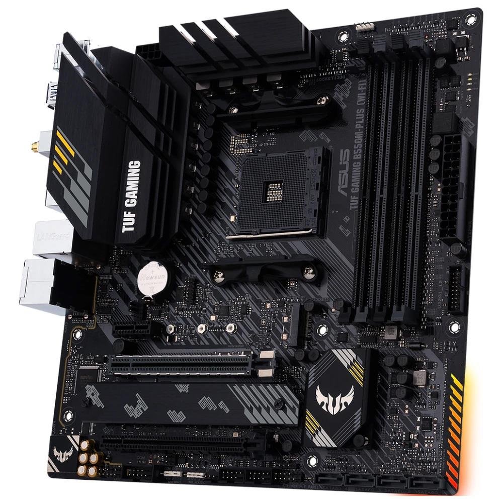 Imagem 4 de 6 do produto Placa-Mãe ASUS TUF Gaming B550M-Plus Wi-Fi, AMD AM4, mATX, DDR4, Preto - 90MB1490-M0EAY0