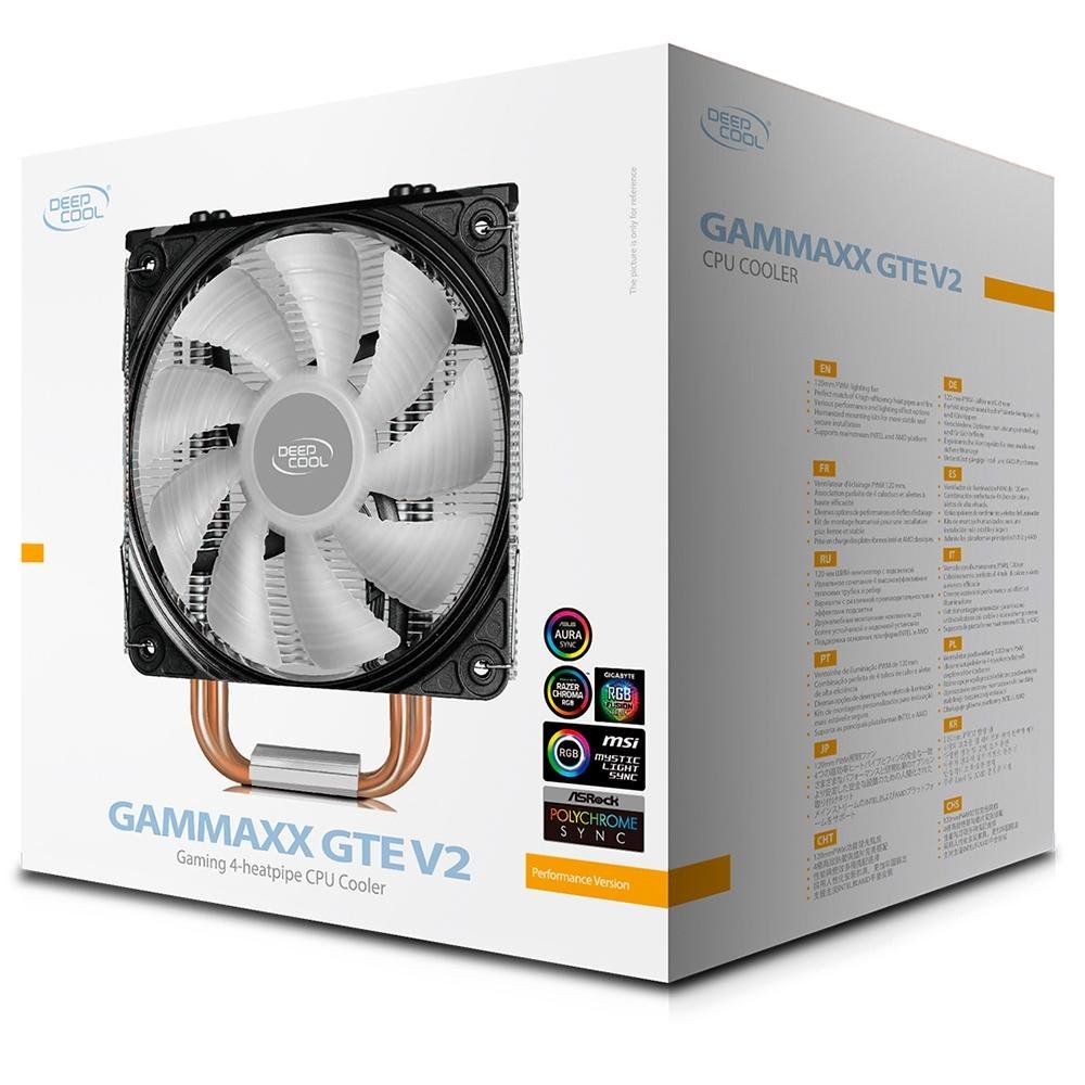 Imagem 12 de 12 do produto Air Cooler DeepCool Gammaxx GTE V2, AMD/Intel, RGB, Preto - DP-MCH4-GMX-GTEV2