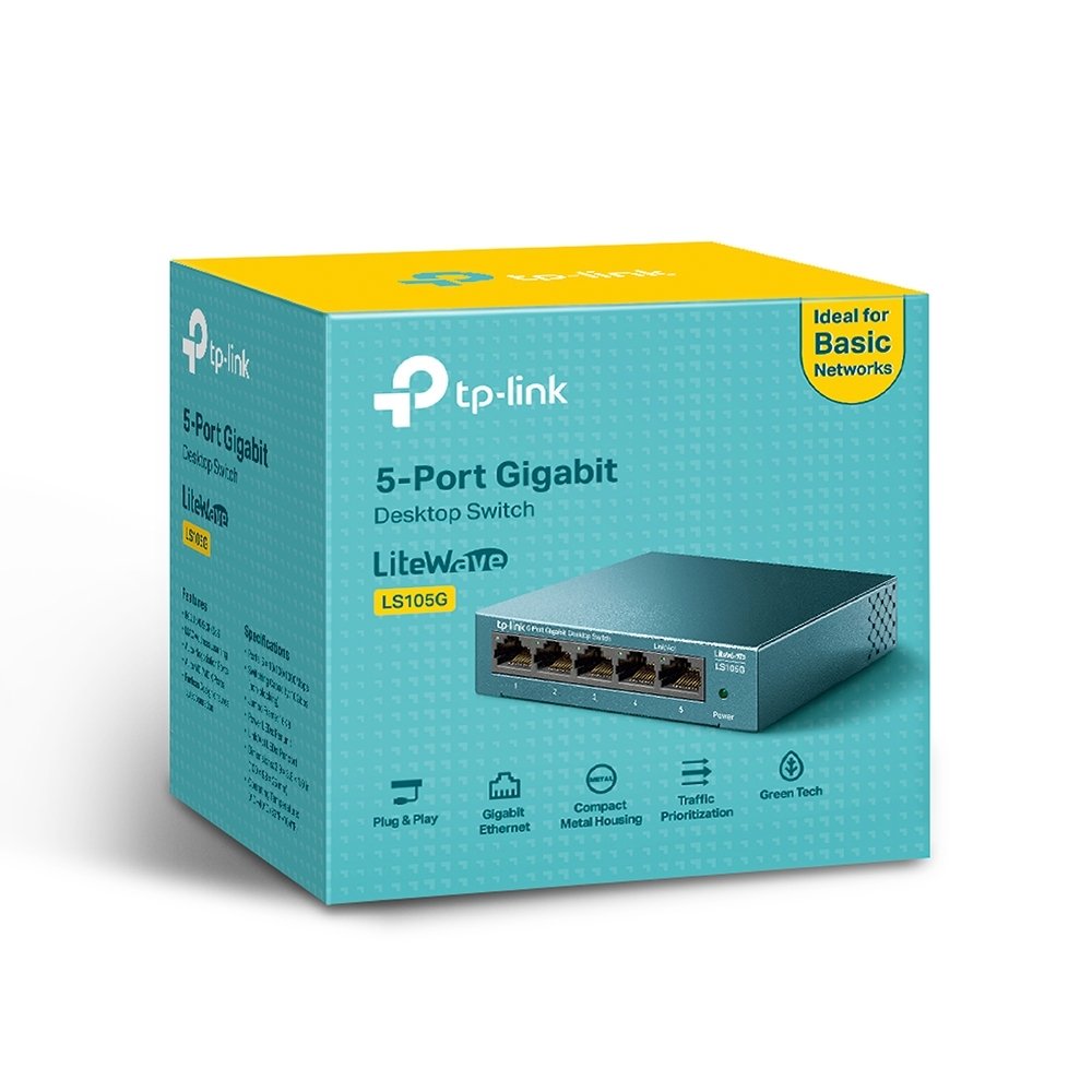 Imagem 5 de 5 do produto Switch de Mesa TP-Link, 5 Portas 10/100/1000Mbps - LS105G