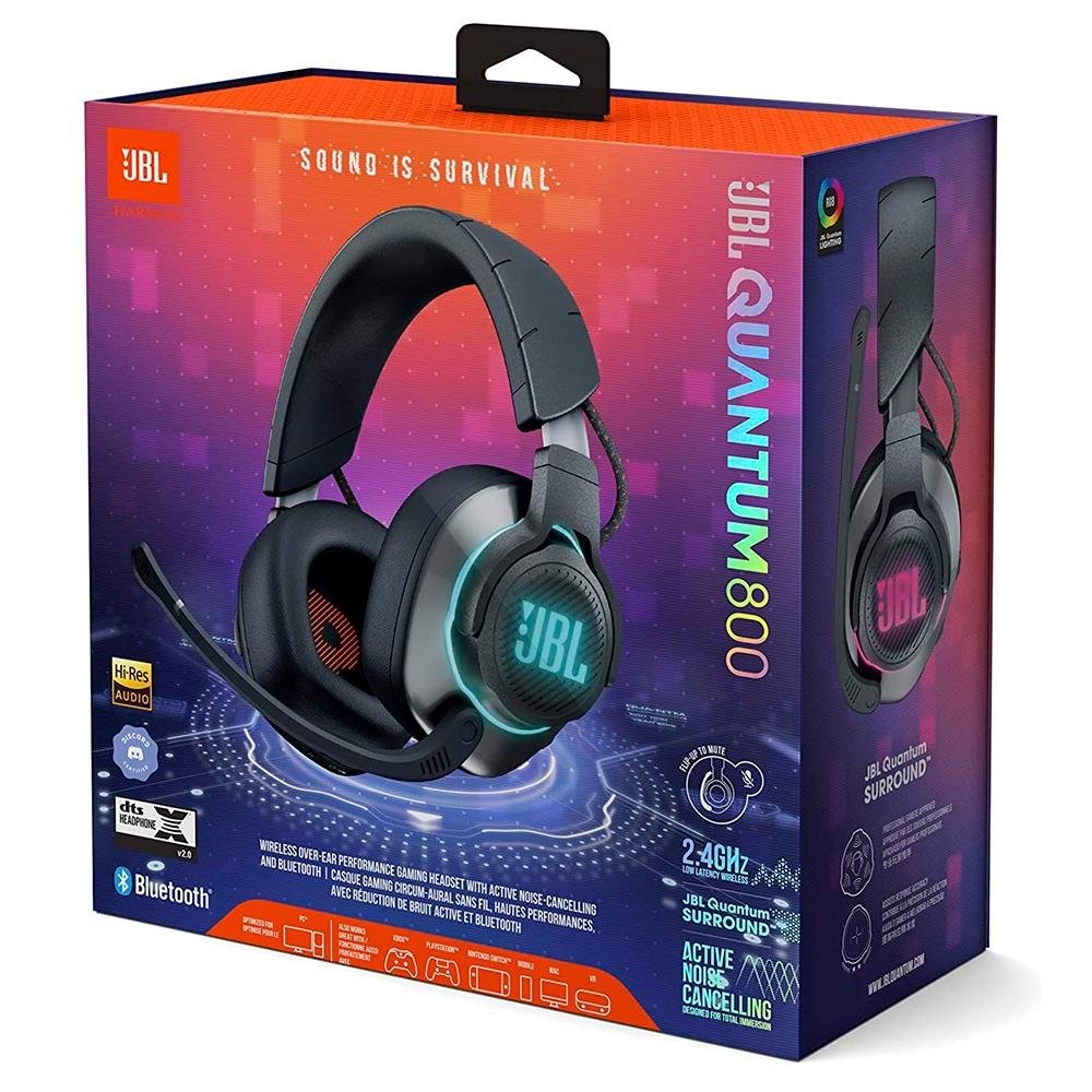 Headset Gamer Bluetooth JBL Quantum 800, RGB, Drivers 50mm