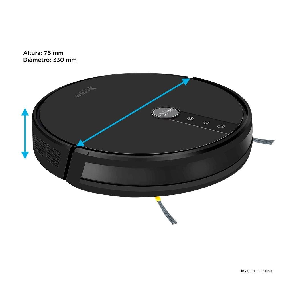 Robô Aspirador e Passa Pano KABUM! smart 500 - 5 Modos de Limpeza, Mapeamento Giroscópio, Base de Carregamento - Bivolt - Preto - KBSF000