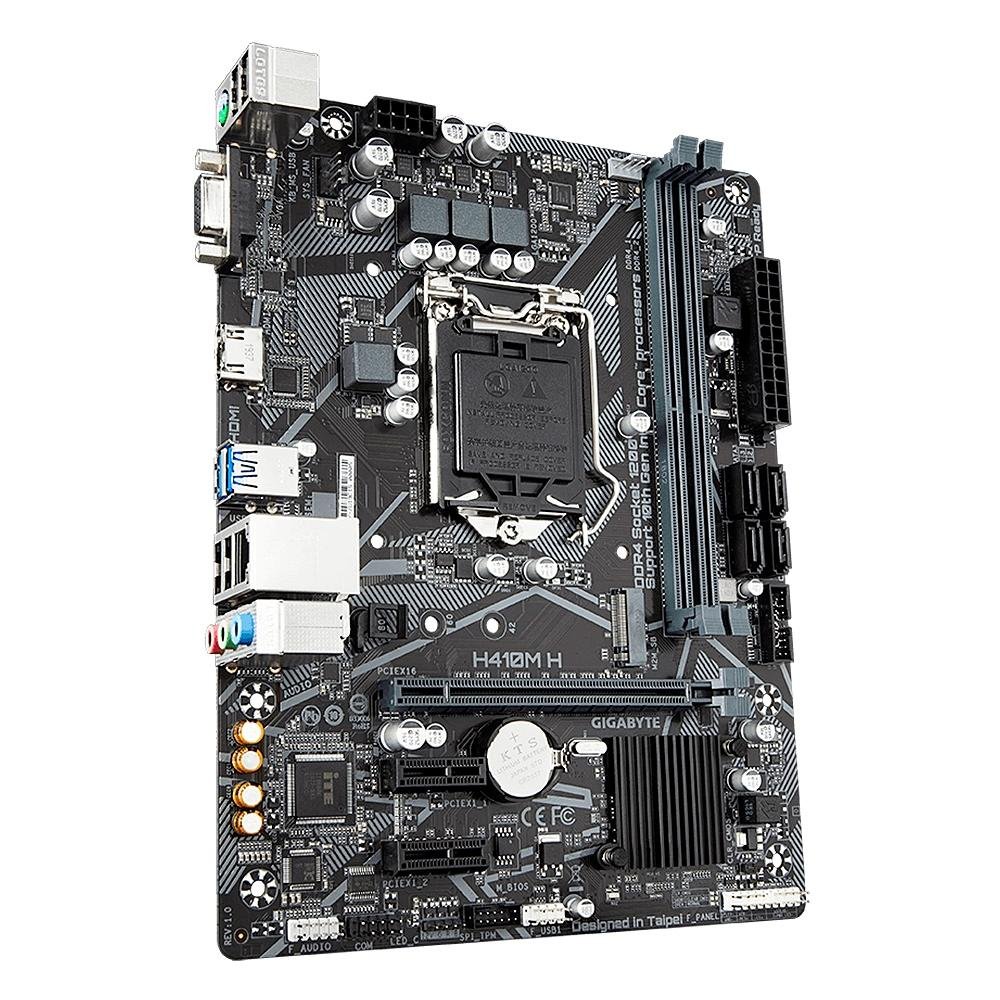 Placa-Mãe Gigabyte H410M H, Intel LGA 1200, Micro ATX, DDR4, Preto - H410M H Placa-Mãe Gigabyte H410M H, Intel LGA 1200, Micro ATX, DDR4, Preto - H410M H