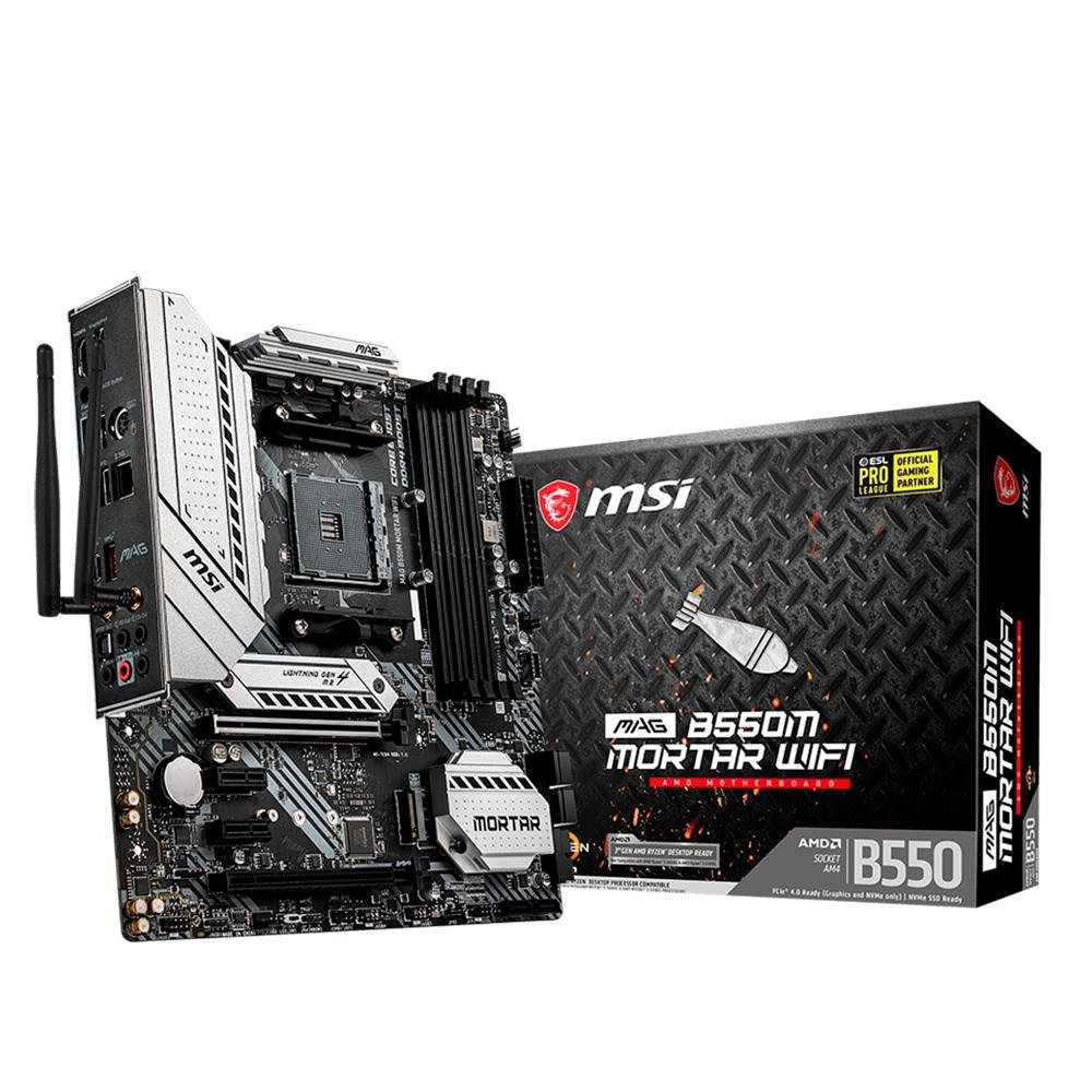 MSI MAG B550M MORTAR WIFI マザーボード 本体 placa-mae-msi-mag-b550m-mortar