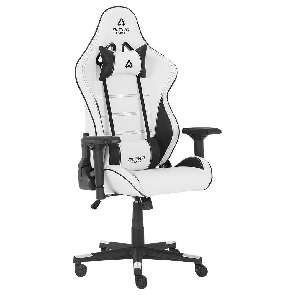 Cadeira Gamer Alpha Gamer Nimbus, Até 125 kg, Apoio de Braço 4D, Reclinável, Branco e Preto - AGNIMBUSBWHT - view 2