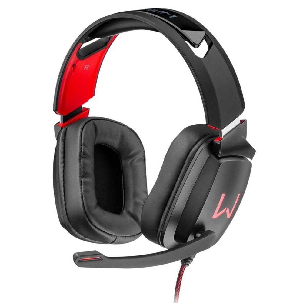 Headset Gamer Warrior Kaden, RGB, Drivers 50mm, Preto/Vermelho - PH301 |  KaBuM!