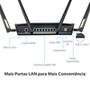 Roteador Asus Dual Band, 6000Mbps, 4 Antenas, Preto  - RT-AX88U