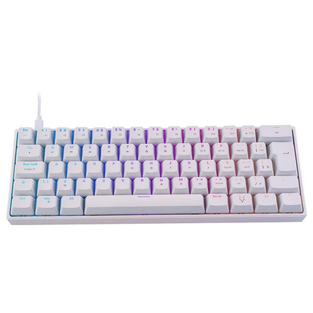 Teclado Mecânico Gamer Husky Blizzard, 60%, RGB, Switch Gateron Red, ABNT2, Branco - HTG001BRVR Teclado Mecânico Gamer Husky Blizzard, 60%, RGB, Switch Gateron Red, ABNT2, Branco - HTG001BRVR