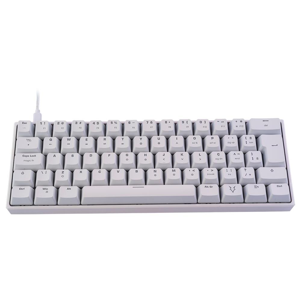 Teclado Mecânico Gamer Husky Blizzard, 60%, RGB, Switch Gateron Red, ABNT2, Branco - HTG001BRVR Teclado Mecânico Gamer Husky Blizzard, 60%, RGB, Switch Gateron Red, ABNT2, Branco - HTG001BRVR