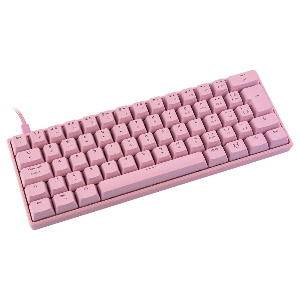 Teclado Mecânico Gamer Husky Gaming Blizzard, 60%, RGB, Switch Gateron Red, ABNT2, Rosa - HGMO002