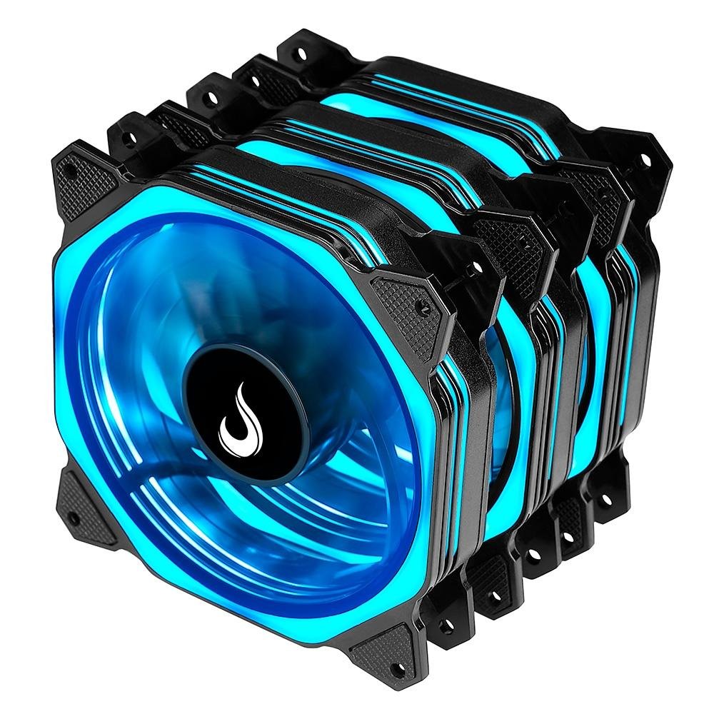 Kit Com 3 Ventoinhas Rise Mode Aura, 120mm, RGB, Preto - RM-AU-02-RGB 8