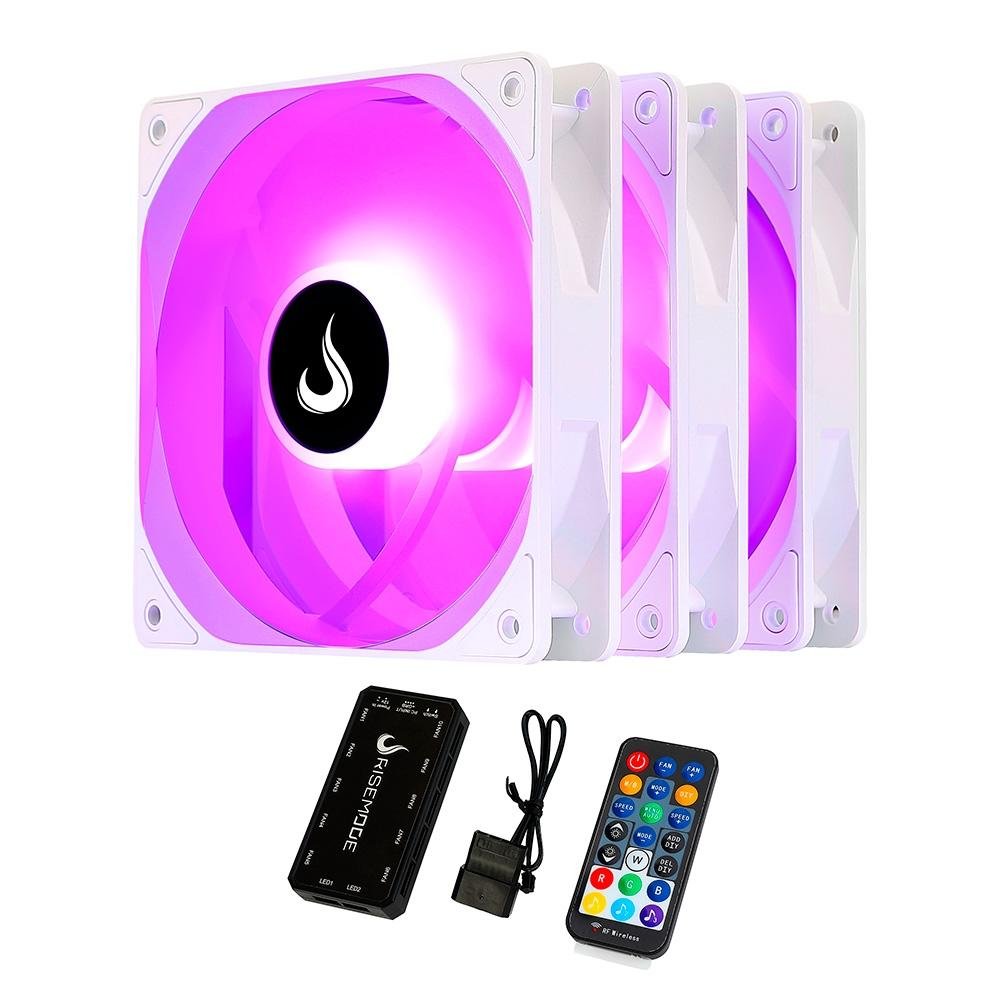 Kit Com 3 Ventoinhas Rise Mode Frost, 120mm, RGB, Branco - RM-CF-02-RGB 4