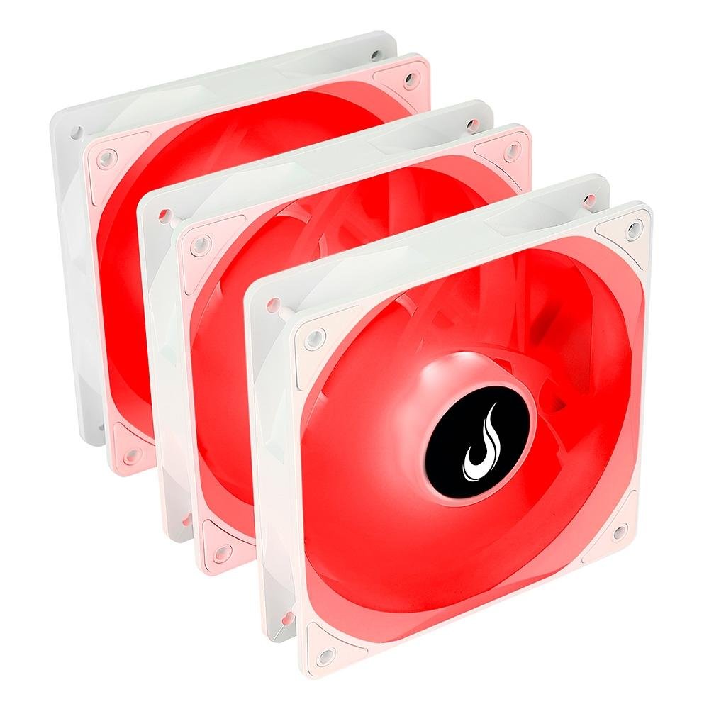 Imagem 4 de 6 do produto Kit Com 3 Ventoinhas Rise Mode Frost, 120mm, RGB, Branco - RM-CF-02-RGB