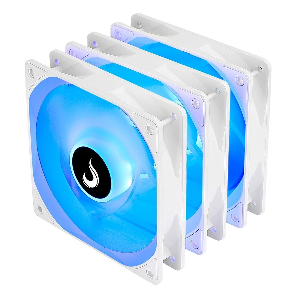 Imagem 5 de 6 do produto Kit Com 3 Ventoinhas Rise Mode Frost, 120mm, RGB, Branco - RM-CF-02-RGB