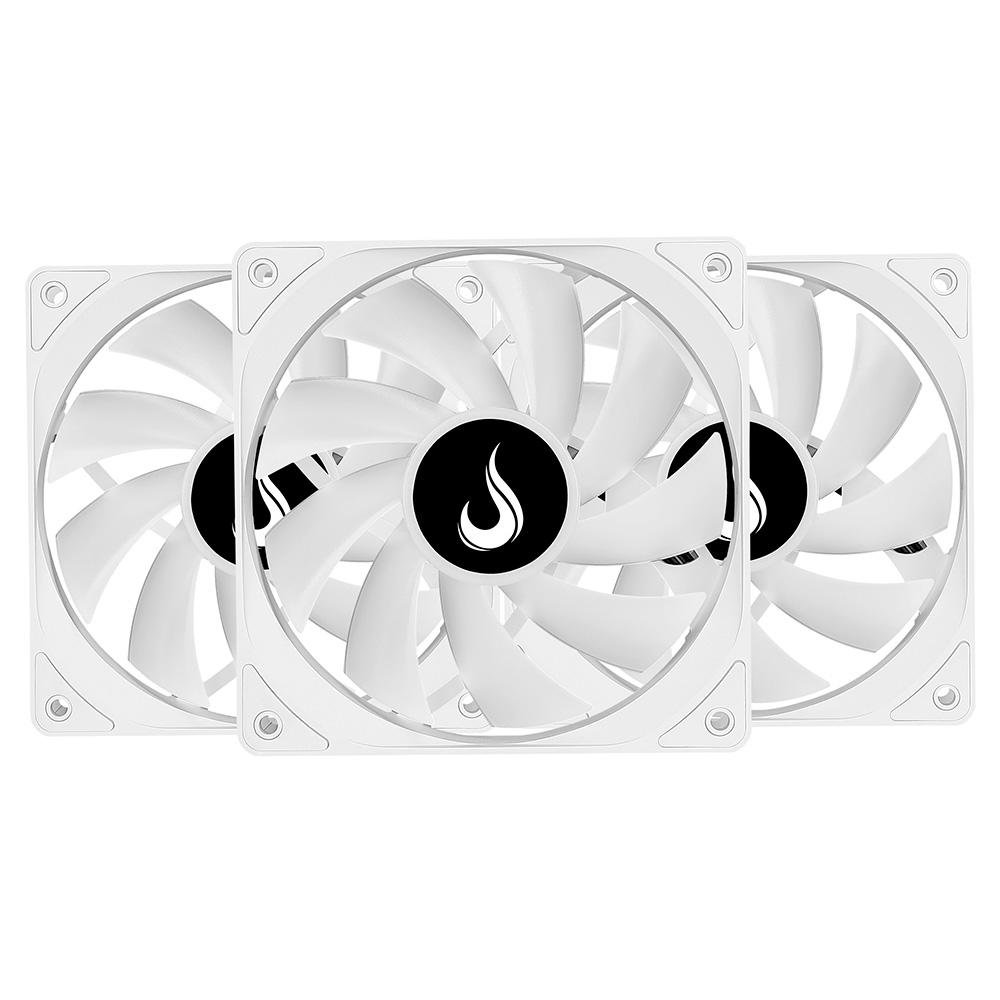 Imagem 6 de 6 do produto Kit Com 3 Ventoinhas Rise Mode Frost, 120mm, RGB, Branco - RM-CF-02-RGB