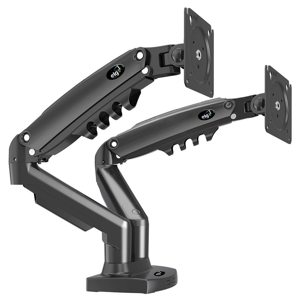 Suporte de Mesa Articulado para 2 Monitores de 17" a 35", ELG, Ajuste de altura com Pistão a Gás - F160N