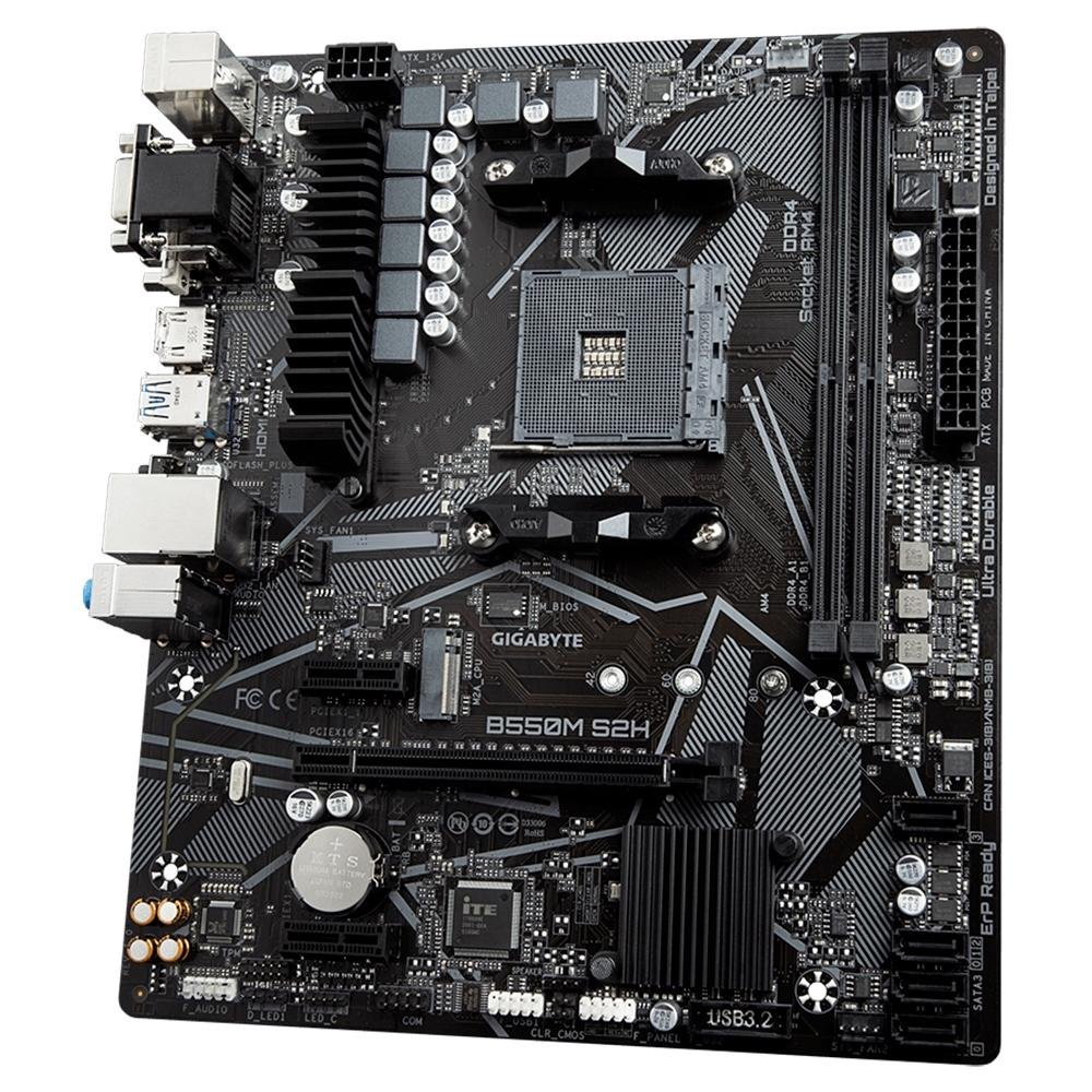 Placa Mãe Gigabyte B550M S2H, AMD AM4, Micro ATX, DDR4 | KaBuM!