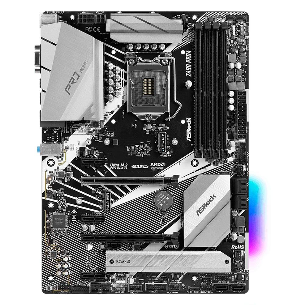 Placa Mãe ASRock Z490 Pro4, Intel LGA1200, ATX, DDR4 | KaBuM!