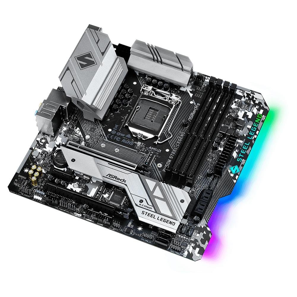 Placa Mãe ASRock B460M Steel Legend, Intel LGA1200, Micro ATX