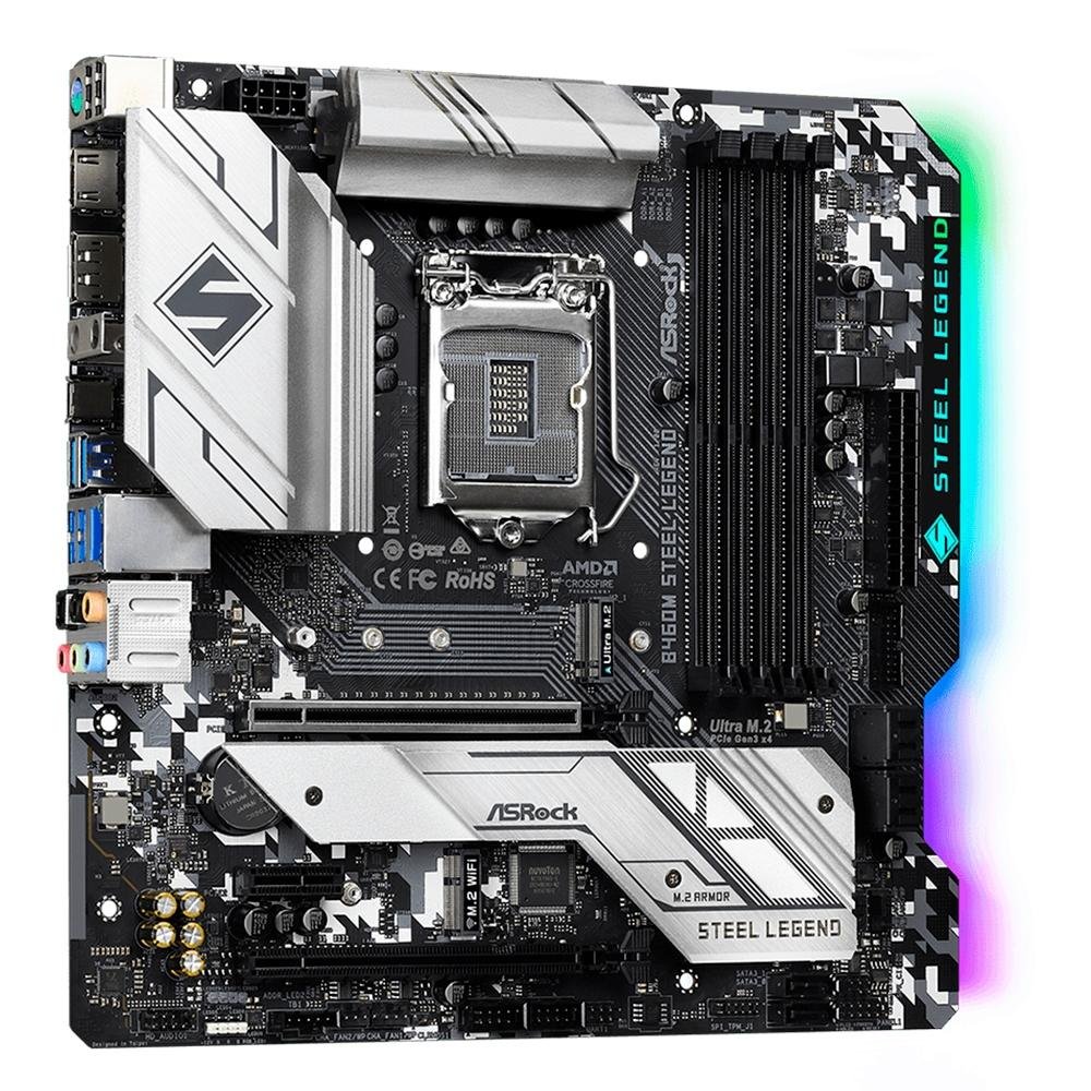 Placa Mãe ASRock B460M Steel Legend, Intel LGA1200, Micro ATX