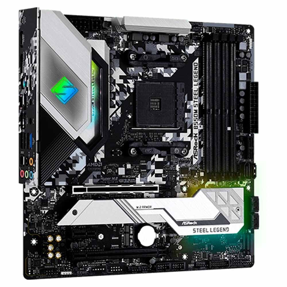 マザーボード b550m steel legend Placa Mãe ASRock B550M Steel Legend, AMD AM4, Micro ATX