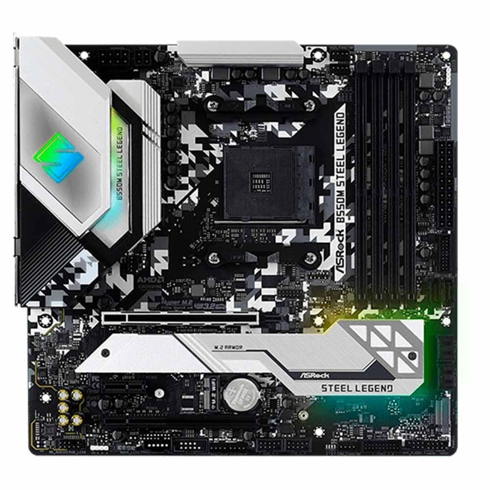 Placa-Mãe ASRock B550M Steel Legend, AMD AM4, Micro ATX, DDR4, Preto - 90-MXBCU0-A0UAYZ 8