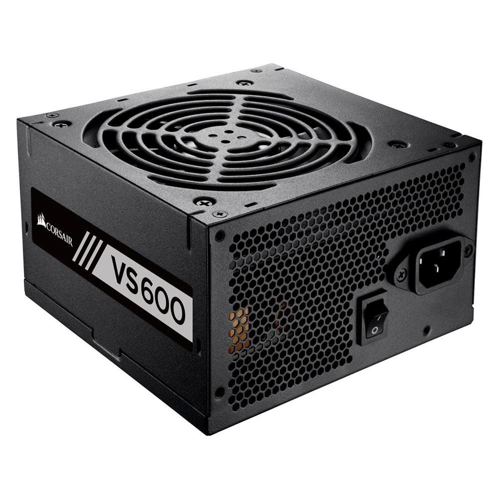 Fonte Corsair VS600, 600W, 80 Plus White, Sem Cabo, Preto - CP-9020224-BR Fonte Corsair VS600, 600W, 80 Plus White, Sem Cabo, Preto - CP-9020224-BR