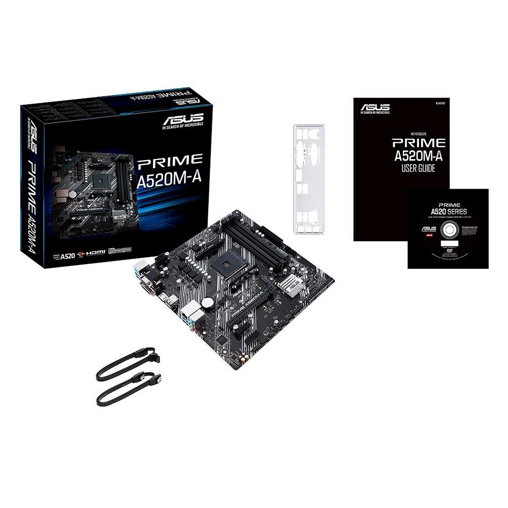 Imagem 6 de 6 do produto Placa-Mãe ASUS Prime A520M-A, AMD AM4, mATX, DDR4, Preto - 90MB14Z0-M0EAY0