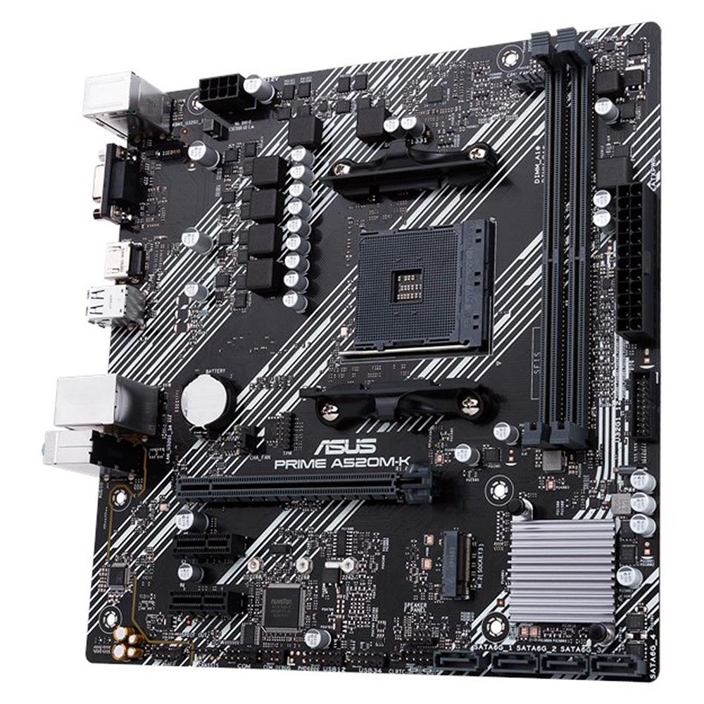 Placa-Mãe ASUS Prime A520M-K, AMD AM4, mATX, DDR4, Preto - 90MB1500-M0EAY0 Placa-Mãe ASUS Prime A520M-K, AMD AM4, mATX, DDR4, Preto - 90MB1500-M0EAY0