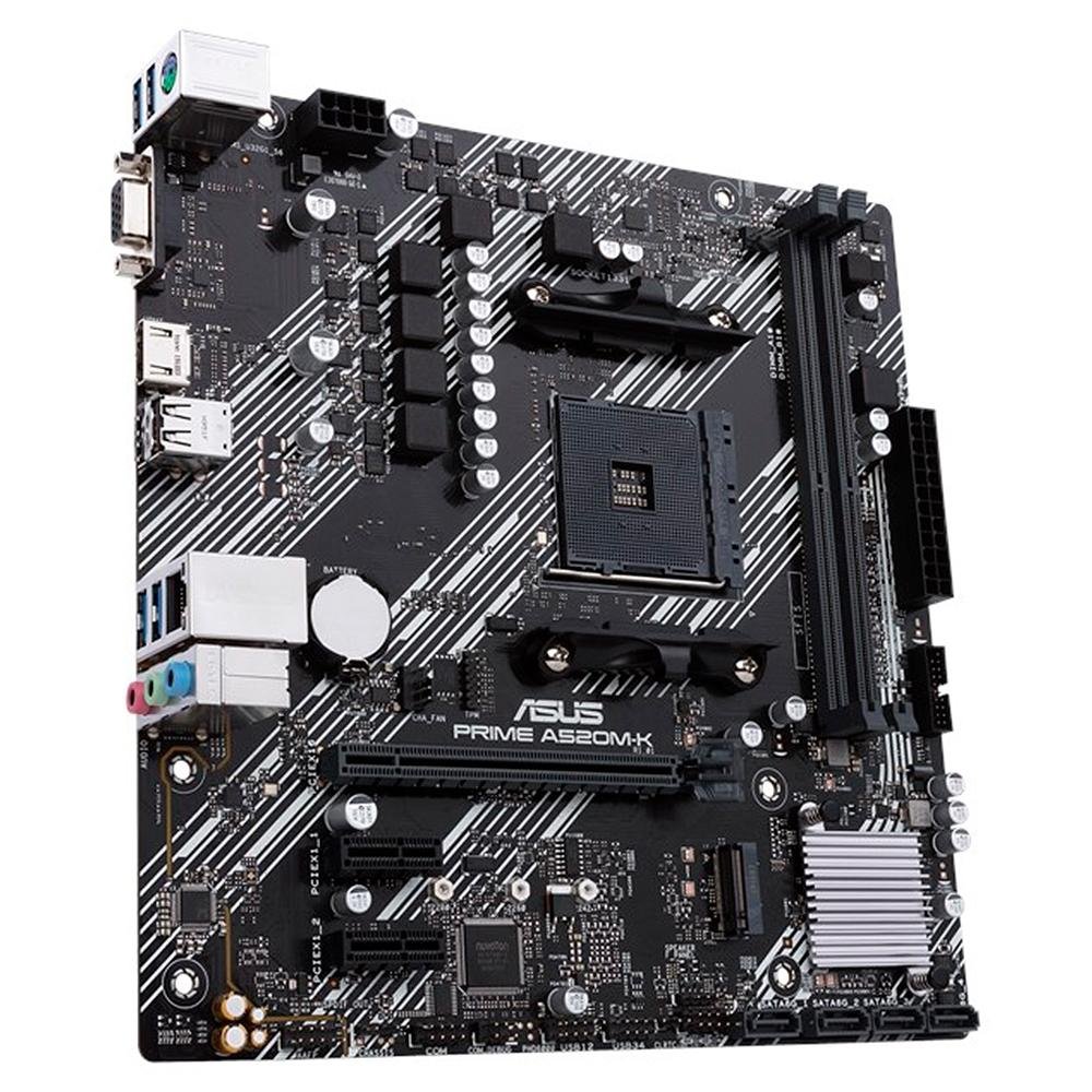 Placa-Mãe ASUS Prime A520M-K, AMD AM4, mATX, DDR4, Preto - 90MB1500-M0EAY0 Placa-Mãe ASUS Prime A520M-K, AMD AM4, mATX, DDR4, Preto - 90MB1500-M0EAY0