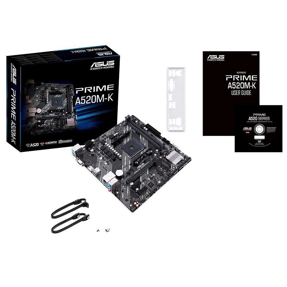 Placa Mãe Asus Prime A520M-K, AMD AM4, mATX, DDR4 | KaBuM!