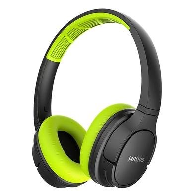 Fone de Ouvido Bluetooth Philips Sport, Preto/Verde - TASH402LF/00 | KaBuM!