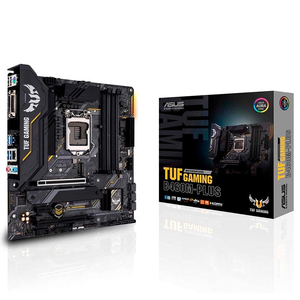Placa-Mãe ASUS TUF Gaming B460M-Plus, Intel LGA1200, mATX, DDR4, Preto - 90MB1450-C1BAY0 Placa-Mãe ASUS TUF Gaming B460M-Plus, Intel LGA1200, mATX, DDR4, Preto - 90MB1450-C1BAY0